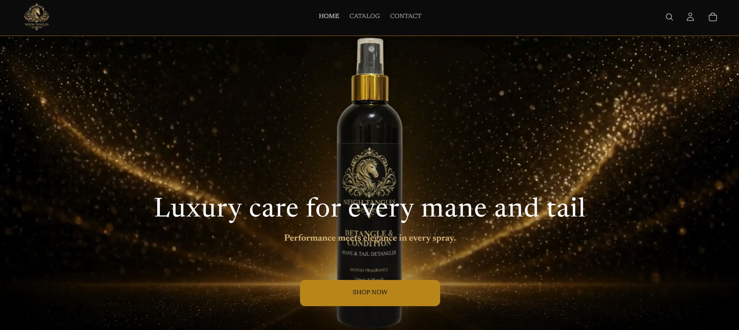 Neigh Tangles e-commerce homepage