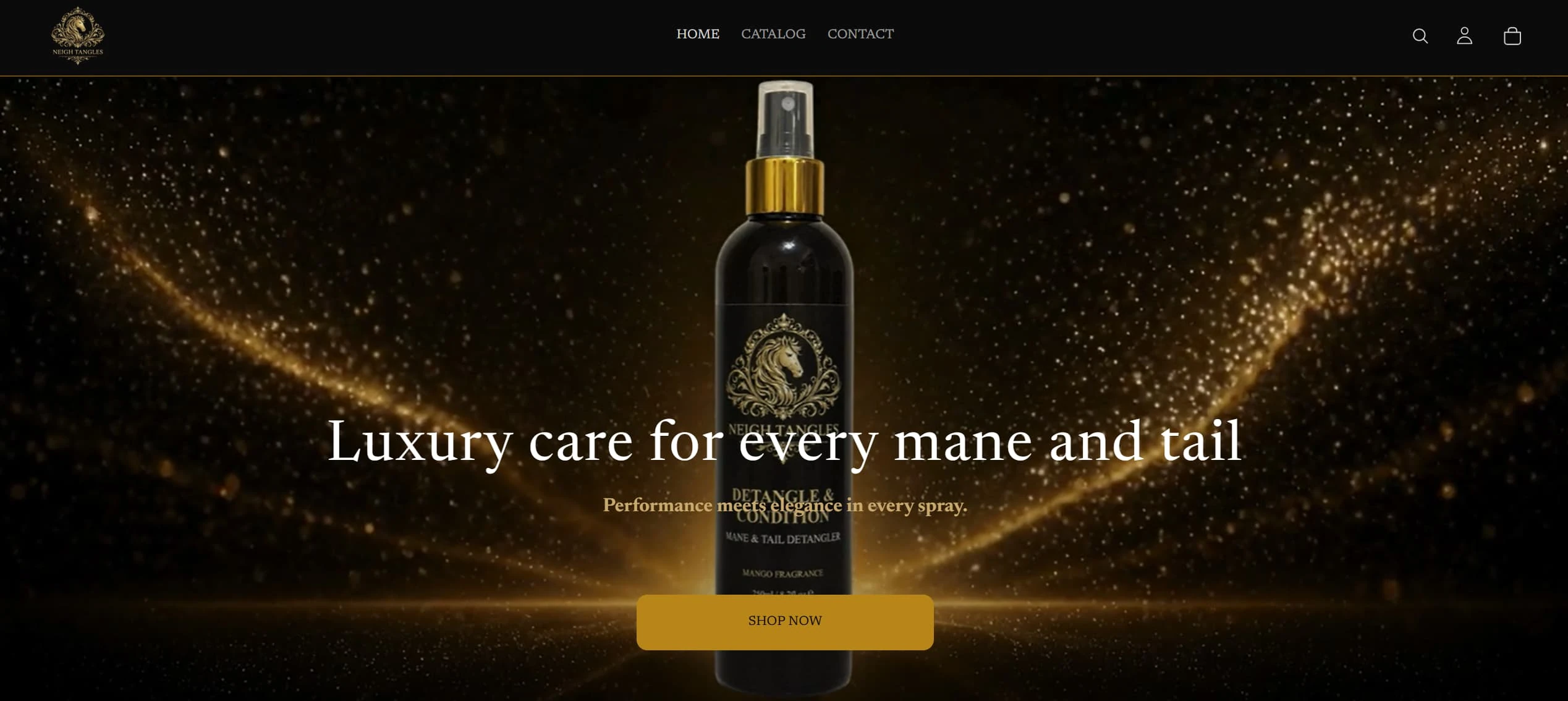 Neigh Tangles e-commerce homepage