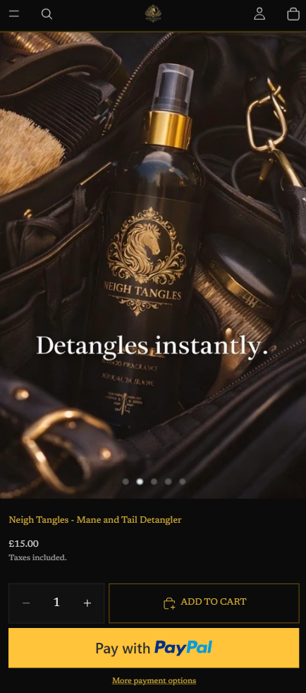 Neigh Tangles mobile purchase page