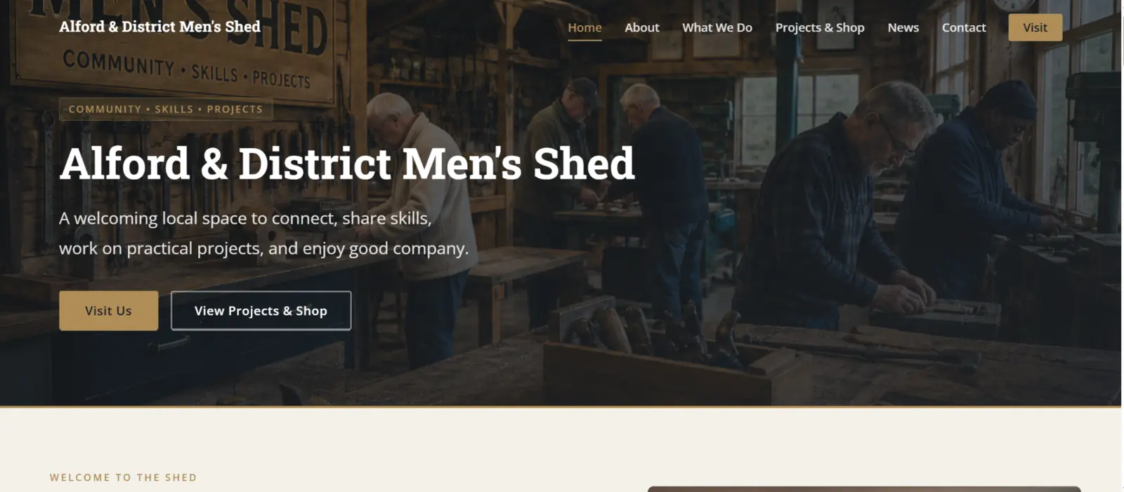 Alford and District Men's Shed homepage