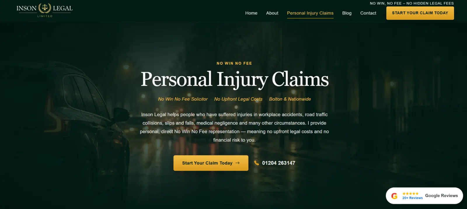 Inson Legal website homepage