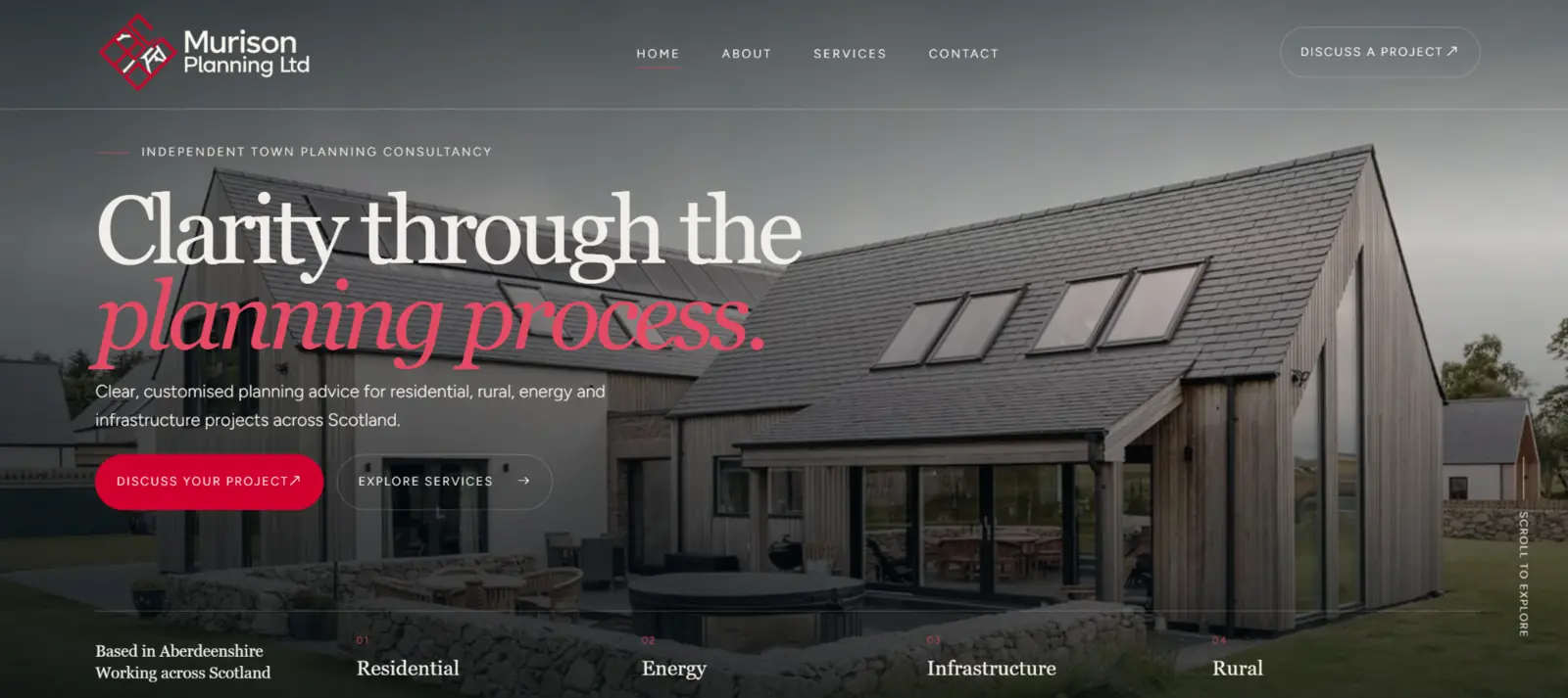 Murison Planning website homepage